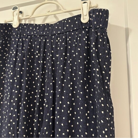 Aritzia Wilfred Palazzo Blue White Patterned Wide Leg Pants Size Medium Womens - Picture 10 of 12